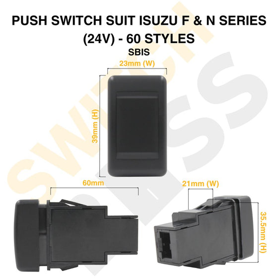 Push Switch suit Isuzu F & N Series (24V) - 64 Styles