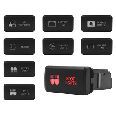 Push Switch suit Toyota Large Horizontal - Red LED - 33 Styles