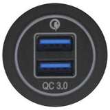 dual qc usb charger round