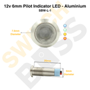 12V 6mm Pilot Indicator LED - Aluminium-18