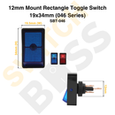 12mm Mount Rectangle Toggle Switch 19x34mm (046 Series)-16