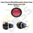12mm Round Black/Momentary Dome Push Button Switch with LED-15