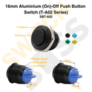 16mm Anodised Aluminium Momentary Push Button Switch (T-A02 Series)-9