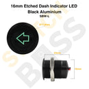 16mm Etched Dash Indicator LED - Black Aluminium-13