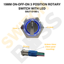19mm On-Off-On 3 Position Rotary Switch with LED-21
