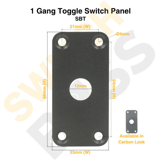 1 Gang 12mm Toggle Switch Panel
