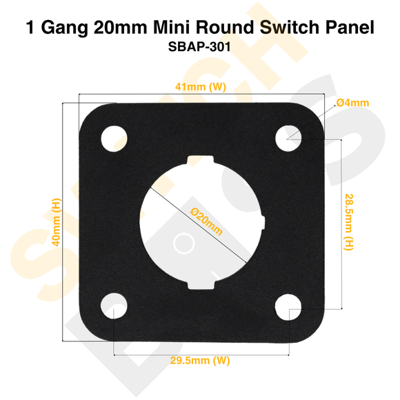 1 Gang 20mm Mini Round Switch Panel