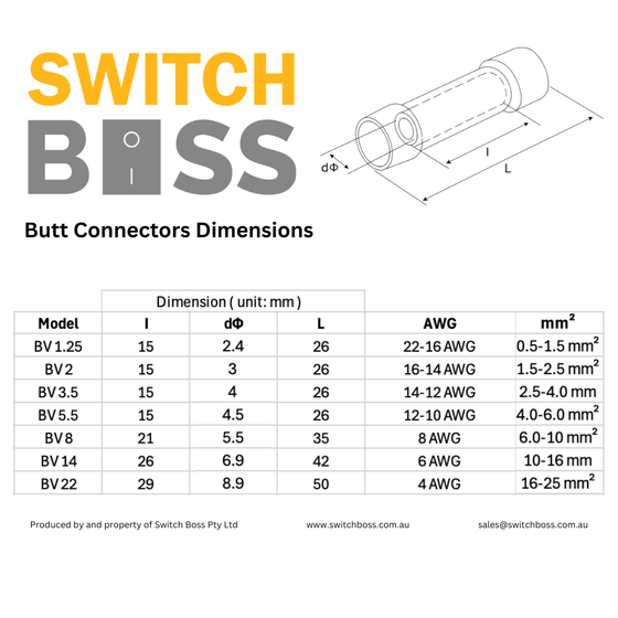 Insulated Crimp Butt Connectors