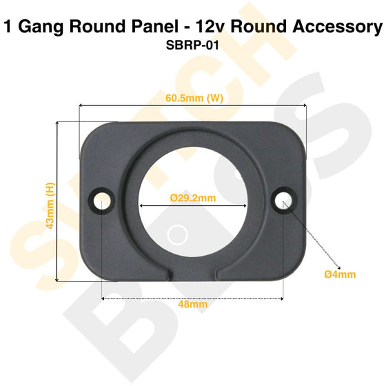 1 Gang Round Panel - 12V Round Accessory