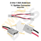 2-into-1 50a anderson y splitter connector
