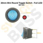 20mm Mini Round Toggle Switch - Full LED