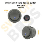 20mm Mini Round Toggle Switch - Dot LED