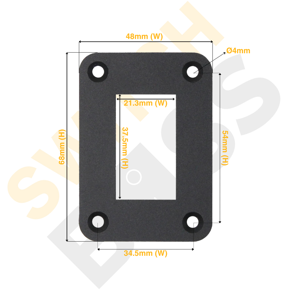 Aluminium 1 Gang Panel - Rocker Switch - 0