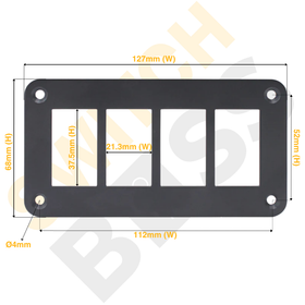 Aluminium 4 Gang Panel - Rocker Switch - 0