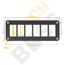 Aluminium 6 Gang Panel - Rocker Switch-2