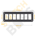 Aluminium 7 Gang Panel - Rocker Switch