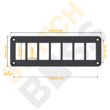 Aluminium 7 Gang Panel - Rocker Switch