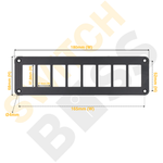 Aluminium 8 Gang Panel - Rocker Switch