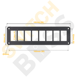 Aluminium 8 Gang Panel - Rocker Switch