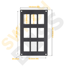 Aluminium 9 Gang Panel - Rocker Switch-2