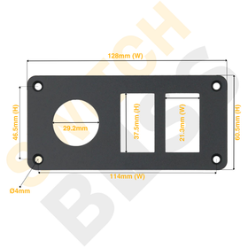 Aluminium 2+1 Gang Panel - Rocker Switch - 0