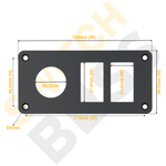 Aluminium 2+1 Gang Panel - Rocker Switch