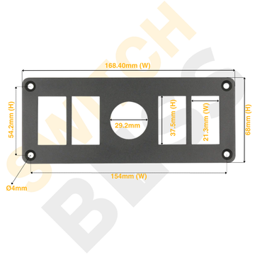 Aluminium 4+1 Gang Panel - Rocker Switch - 0
