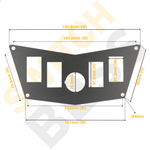 Aluminium 4+1 Gang Batwing Panel - Rocker Switch