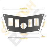 Aluminium 4+1 Gang Batwing Panel - Rocker Switch