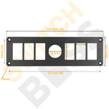 Aluminium 6+1 Gang Panel - Rocker Switch