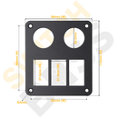 Aluminium 3+2 Gang Panel - Rocker Switch-2