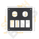 Aluminium 4+2 Gang Panel - Rocker Switch-2