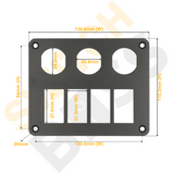 Aluminium 4+3 Gang Panel - Rocker Switch