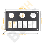 Aluminium 6+3 Gang Panel - Rocker Switch