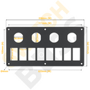 Aluminium 8+4 Gang Panel - Rocker Switch-2