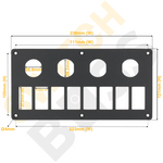 Aluminium 8+4 Gang Panel - Rocker Switch