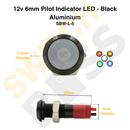 24V 6mm Pilot Indicator LED - Black Aluminium-13