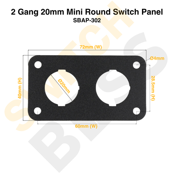 2 Gang 20mm Mini Round Switch Panel