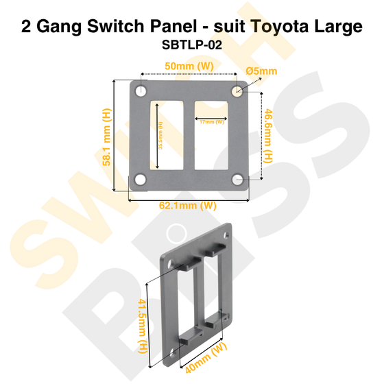 2 Gang Switch Panel - suit Toyota Large