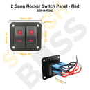 2 Gang Rocker Switch Panel - Red-8