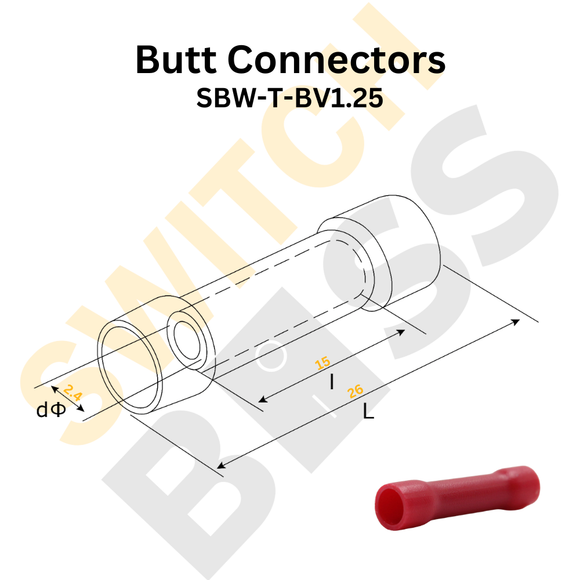 Insulated Crimp Butt Connectors