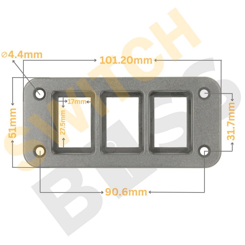 3 Gang Switch Flush Panel