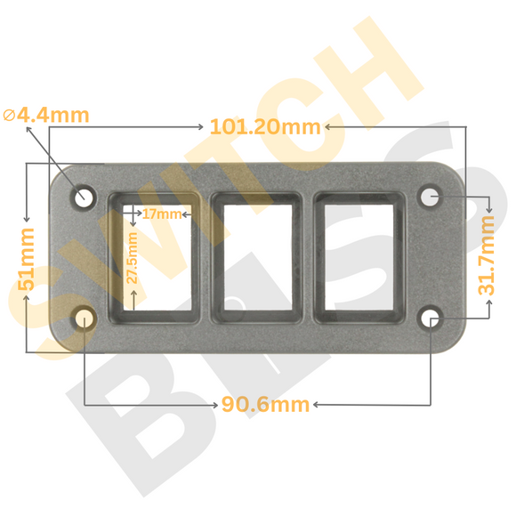 3 Gang Switch Flush Panel