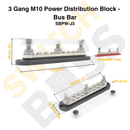 3 Gang M10 Power Distribution Block - Bus Bar-9