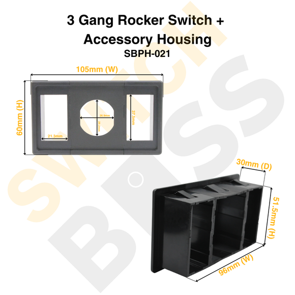 3 Gang Rocker Switch + Accessory Housing