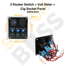 3 Rocker Switch + Volt Meter + Cig Socket Panel-6