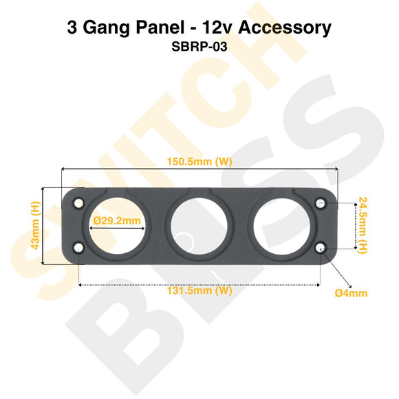 3 Gang Panel - 12V Accessory