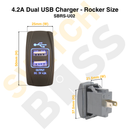 4.2A Dual USB Charger - Rocker Size-14