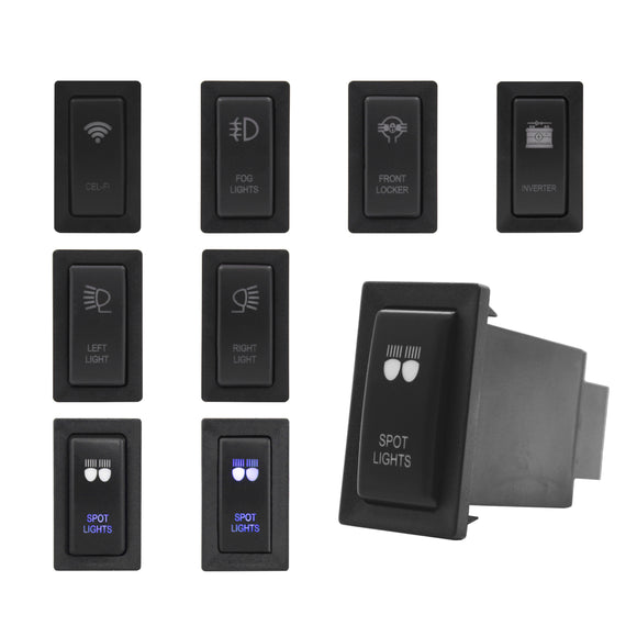 Push Switch suit Toyota Old Vertical - Blue LED - 33 Styles