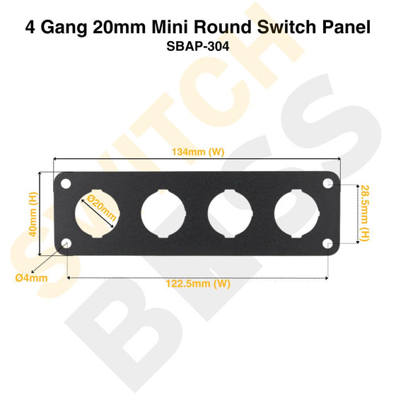4 Gang 20mm Mini Round Switch Panel